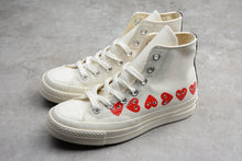 Load image into Gallery viewer, Old-Converse Chuck Taylor All-Star 70s Hi Comme des Garcons Play Multi-Heart White