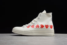 Load image into Gallery viewer, Old-Converse Chuck Taylor All-Star 70s Hi Comme des Garcons Play Multi-Heart White