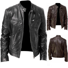 Load image into Gallery viewer, Men PU Leather Jacket